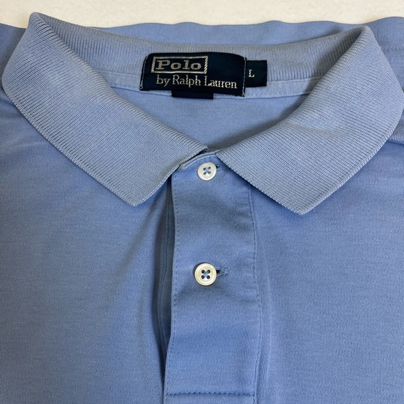 Ralph Lauren Blue Cotton Short Sleeve Polo Men Large - Picture 7 of 7